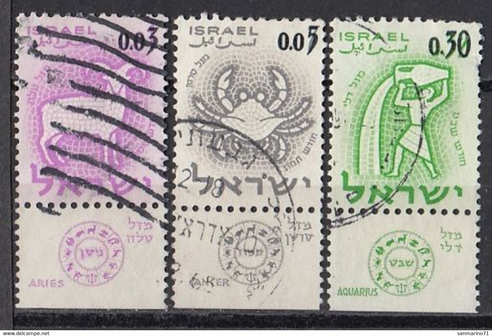 ISRAEL 249-251,used,falc Hinged - Usados (con Tab)