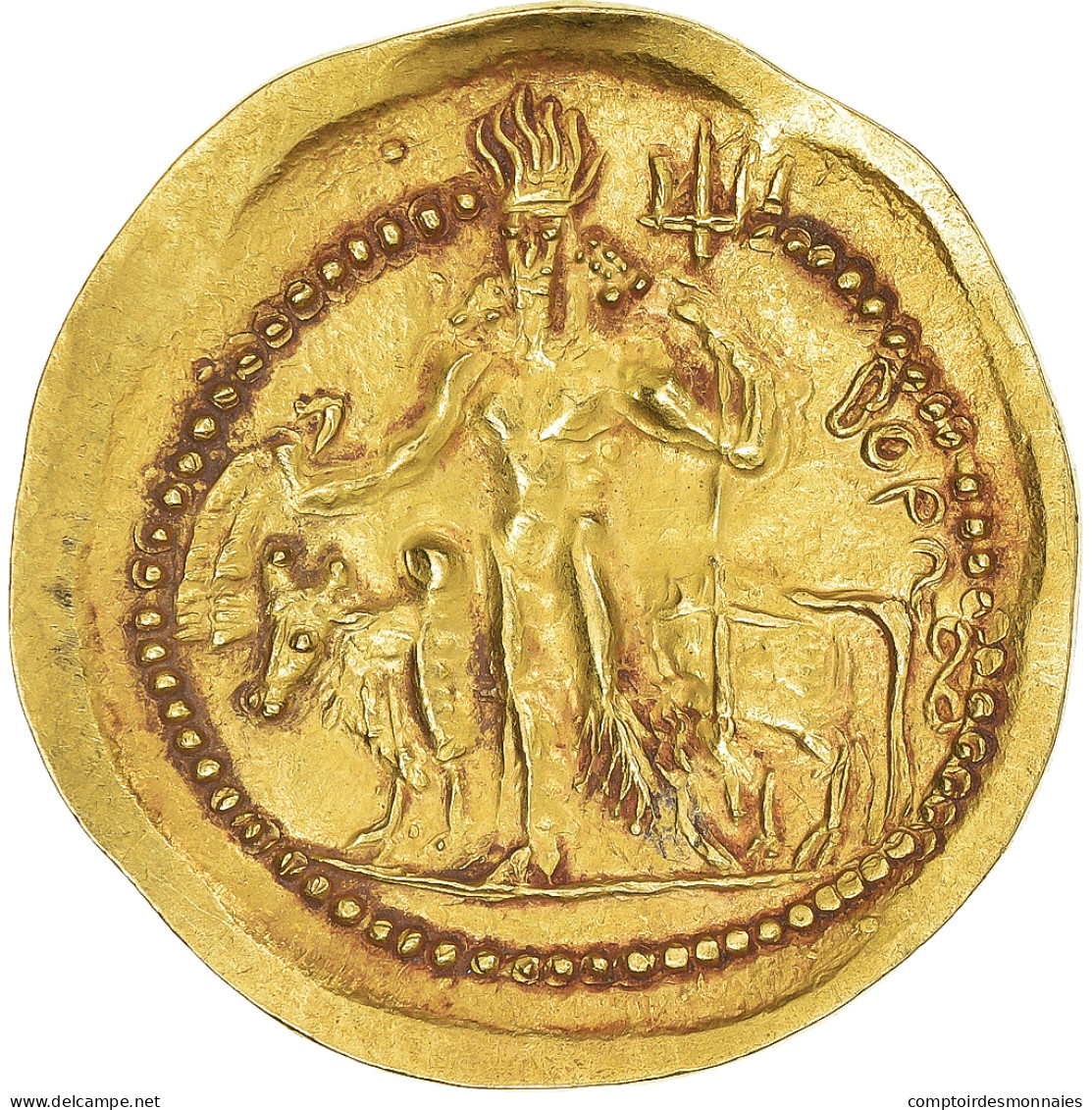 Monnaie, Kushano-Sasanians, Ohrmazd I, Dinar, 270-300, Balkh (?), SPL, Or - India