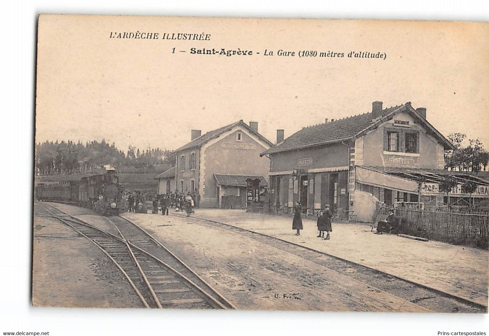 CPA 07 St Agreve La Gare Et Le Train Tramway - Saint Agrève