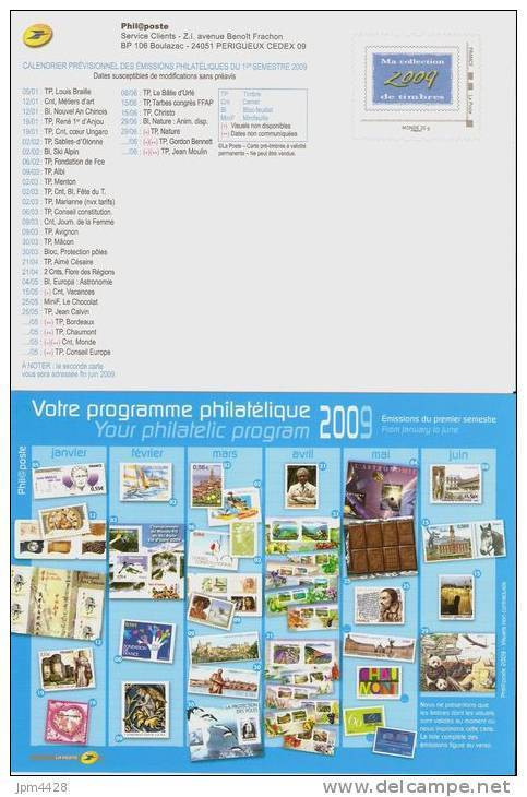 Montimbramoi La Poste Ma Collection De Timbres 2009  Sur Calendrier  Philatélique 1er Semestre 2009 Format A5 - MTAM - Autres & Non Classés