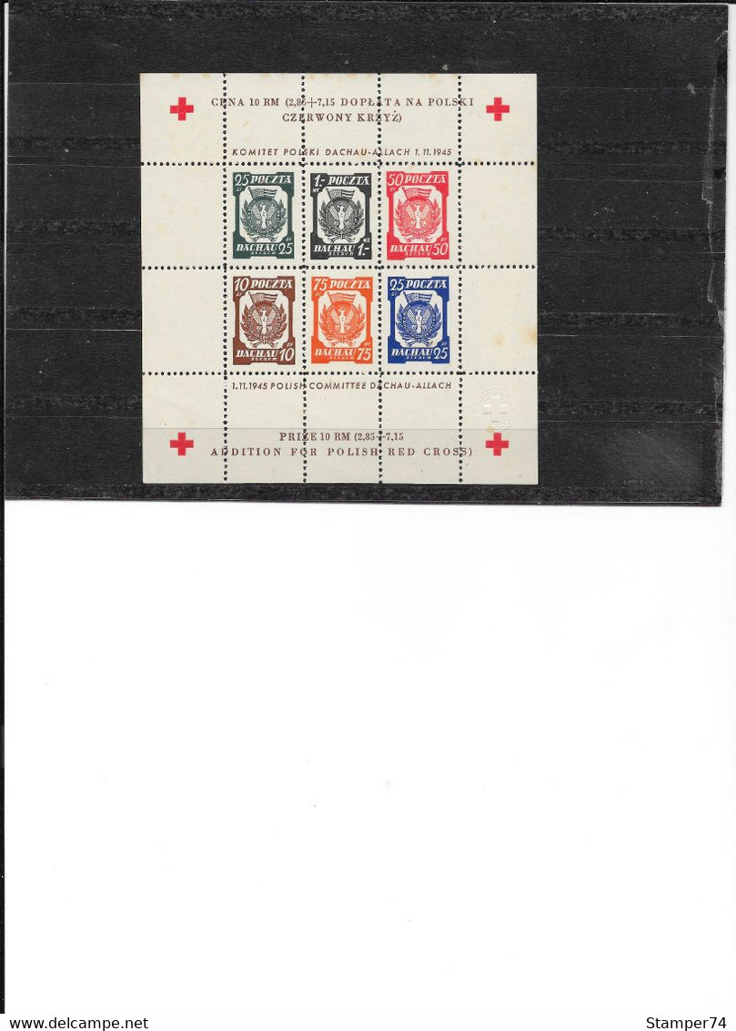 1946 Dachau Mini Sheet MNH** No Watermark - Autres & Non Classés