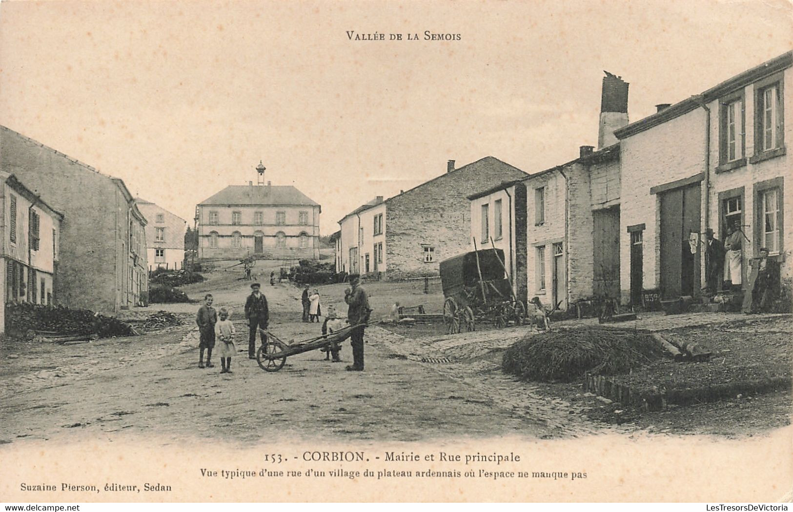 Belgique - Corbion - Vallée De La Semois - Mairie Et Rue Principale - Edit. Suzaine Pierson - Carte Postale Anciene - Bouillon