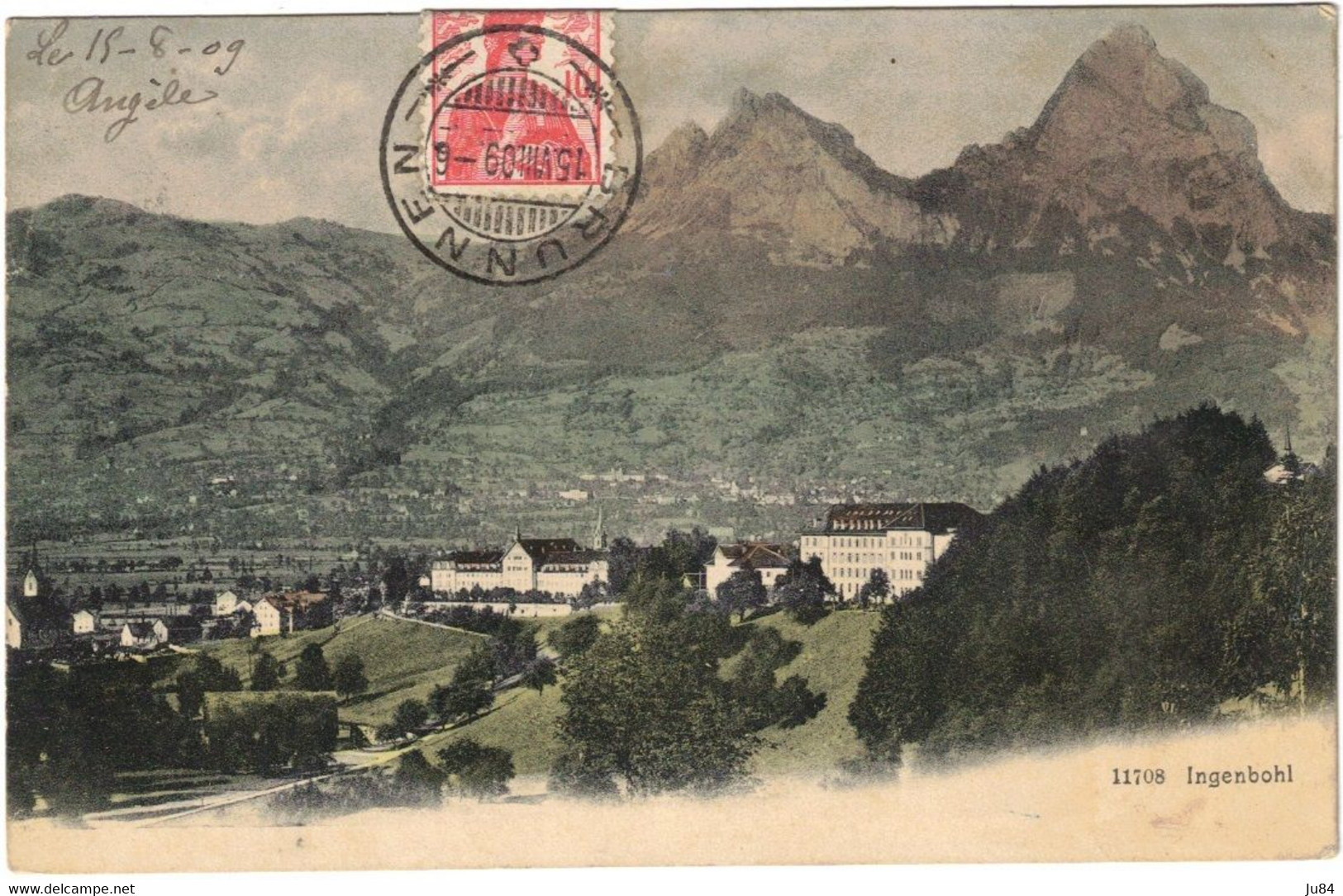 Suisse - Schwyz - Ingenbohl - Brunnen - Carte Postale Couleurs Pour Arneke (France) - 15 Août 1909 - Ingenbohl