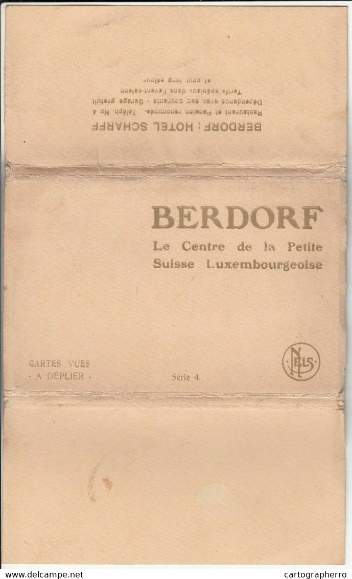 Luxembourg BERDORF Hotel SCHARFF Leporello Book Folder 10 Views + Signatures - Berdorf