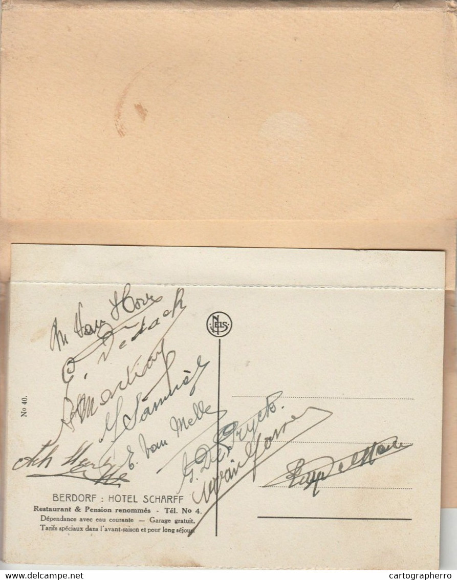 Luxembourg BERDORF Hotel SCHARFF Leporello Book Folder 10 Views + Signatures - Berdorf