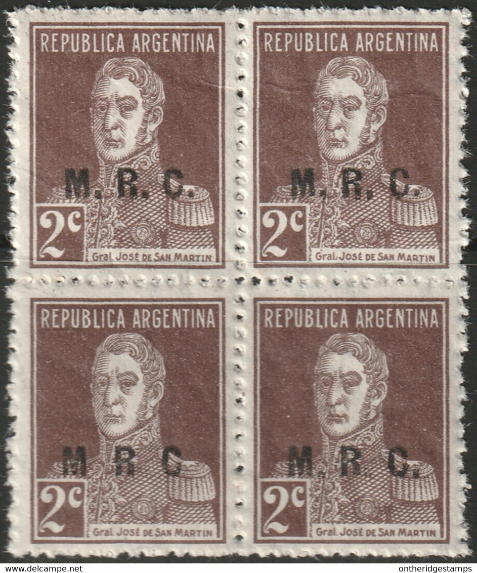 Argentina 1924 Sc OD338 Var  Official Block MNH** With Variety - Servizio