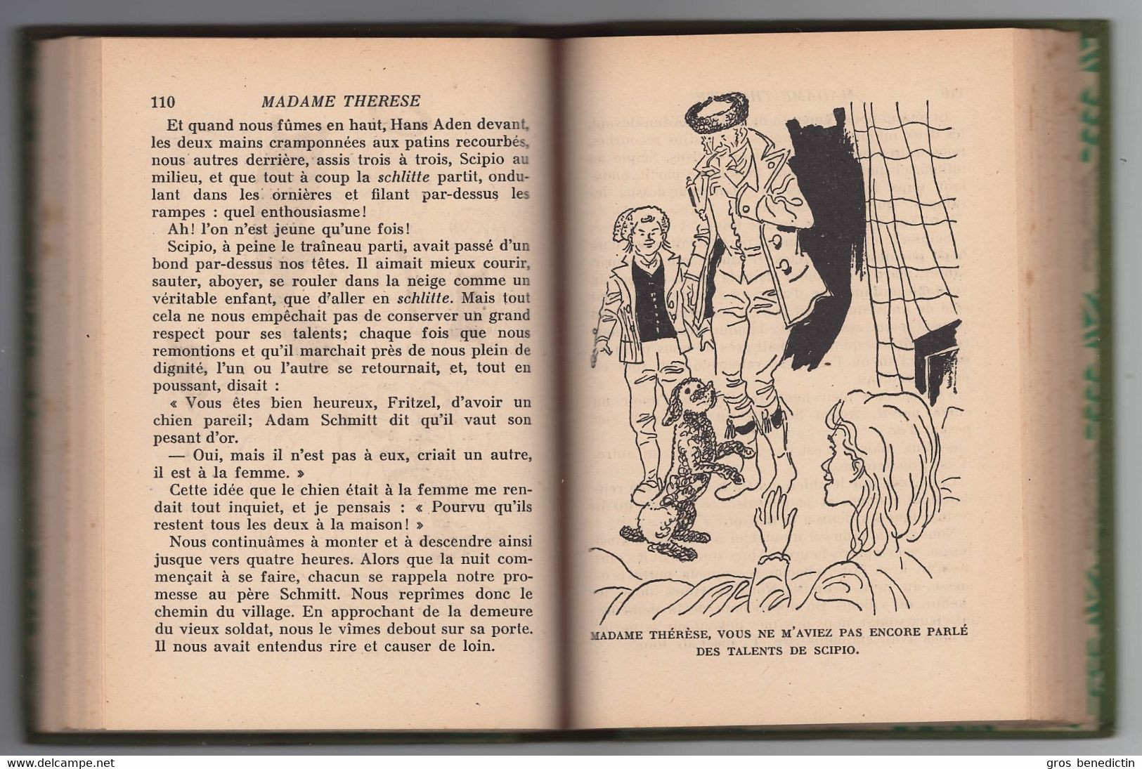 Hachette - Bibliothèque Verte Avec Jaquette -  Erckmann-Chatrian - "Madame Thérèse" - 1949 - #Ben&Vteanc - Bibliothèque Verte