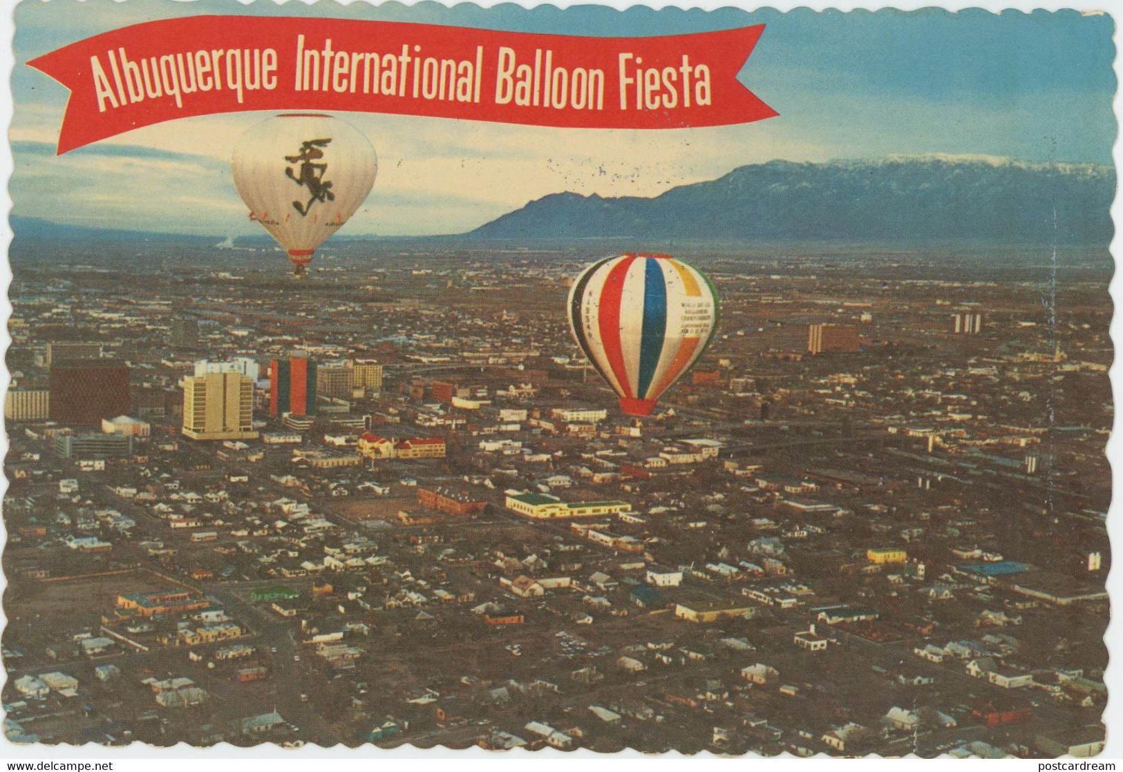 Hot Air Balloon Albuquerque International Fiesta Transport  AERIAL VIEW NEW MEXICO Postcard NM - Albuquerque