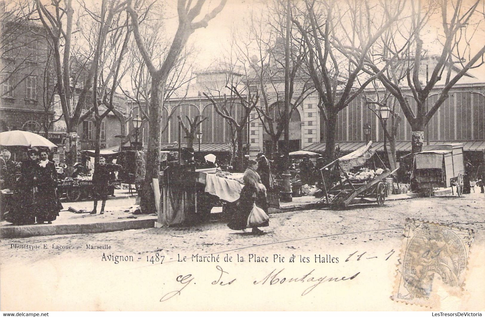 MARCHES - AVIGNON - Le Marché De La Place Pie Et Les Halles - Carte Postale Ancienne - Markets