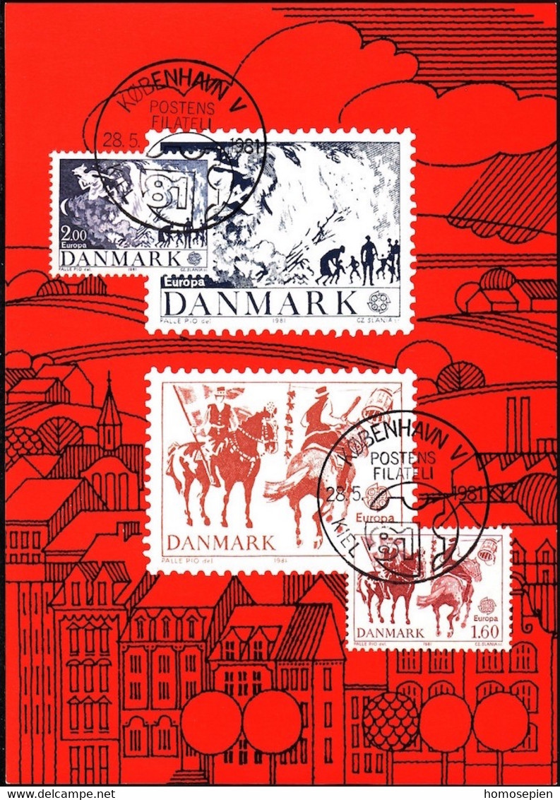 Danemark - Dänemark - Denmark CM 1981 Y&T N°733 à 734 - Michel N°MK730 à 731- EUROPA - Tarjetas – Máximo