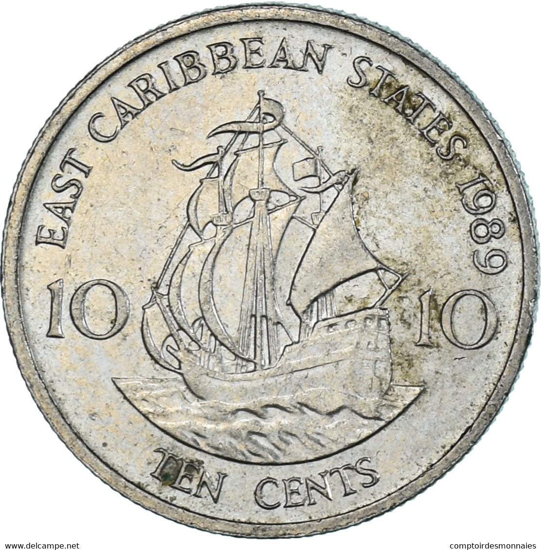 Monnaie, Etats Des Caraibes Orientales, 10 Cents, 1989 - Caraïbes Orientales (Etats Des)