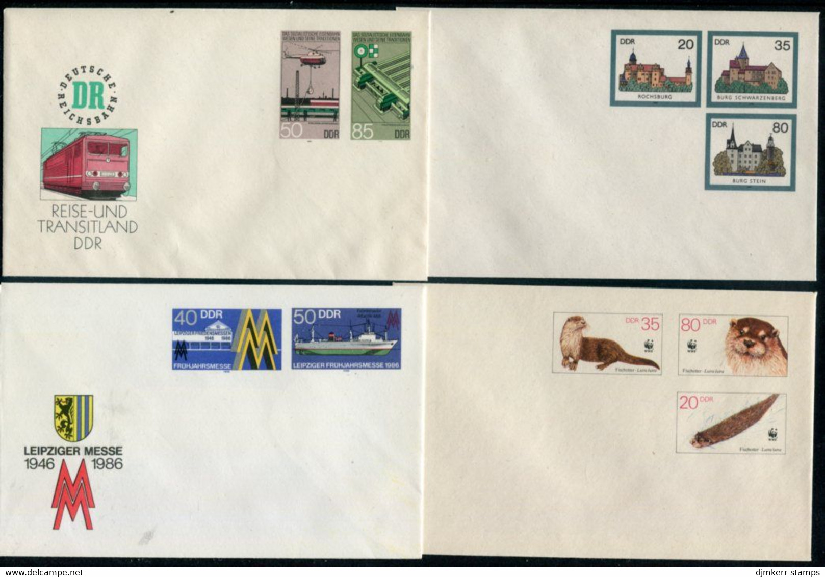 DDR (EAST GERMANY)  Eight Different Postal Stationery Envelopes Unused. - Sobres - Nuevos