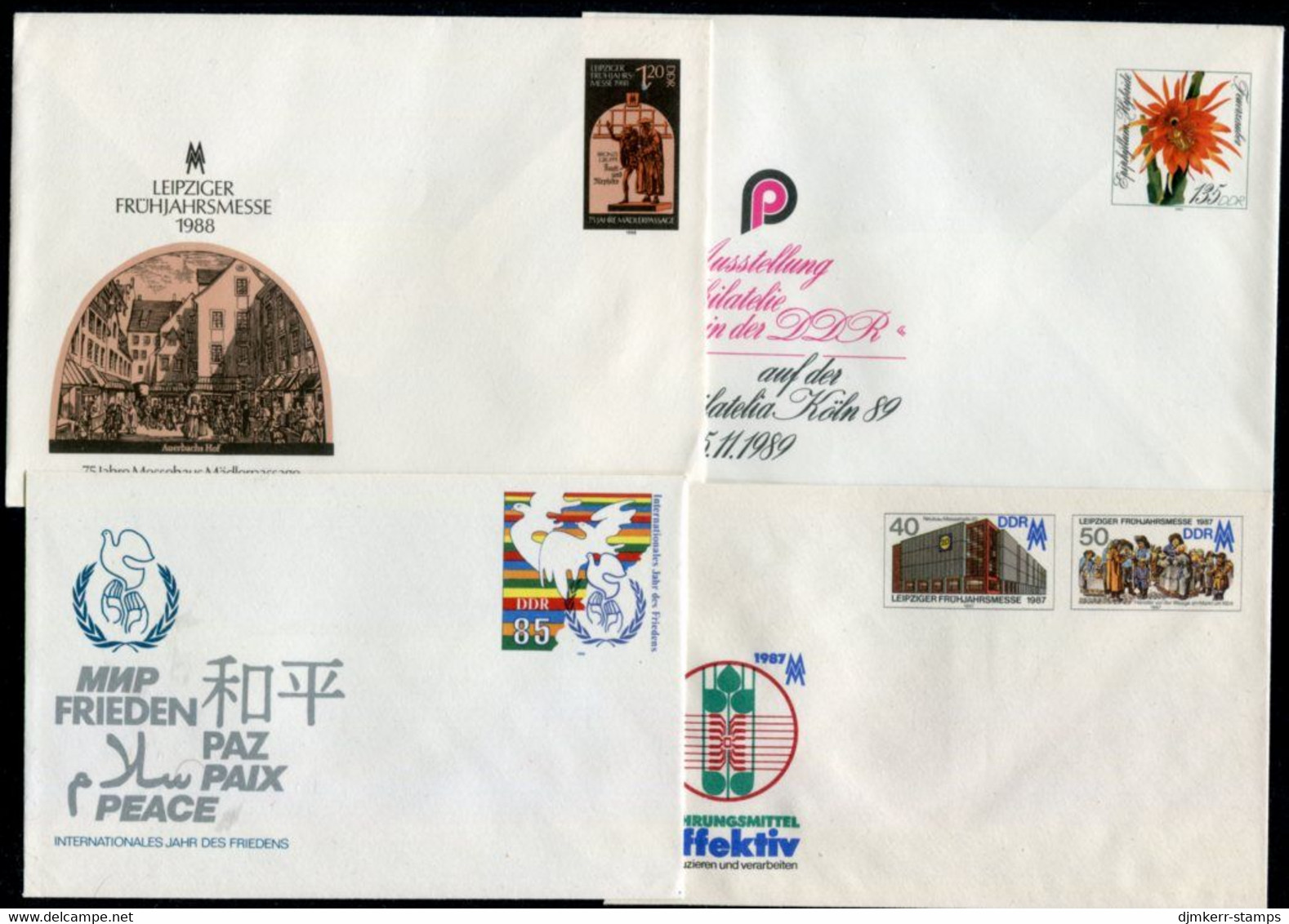DDR (EAST GERMANY)  Eight Different Postal Stationery Envelopes Unused. - Umschläge - Ungebraucht