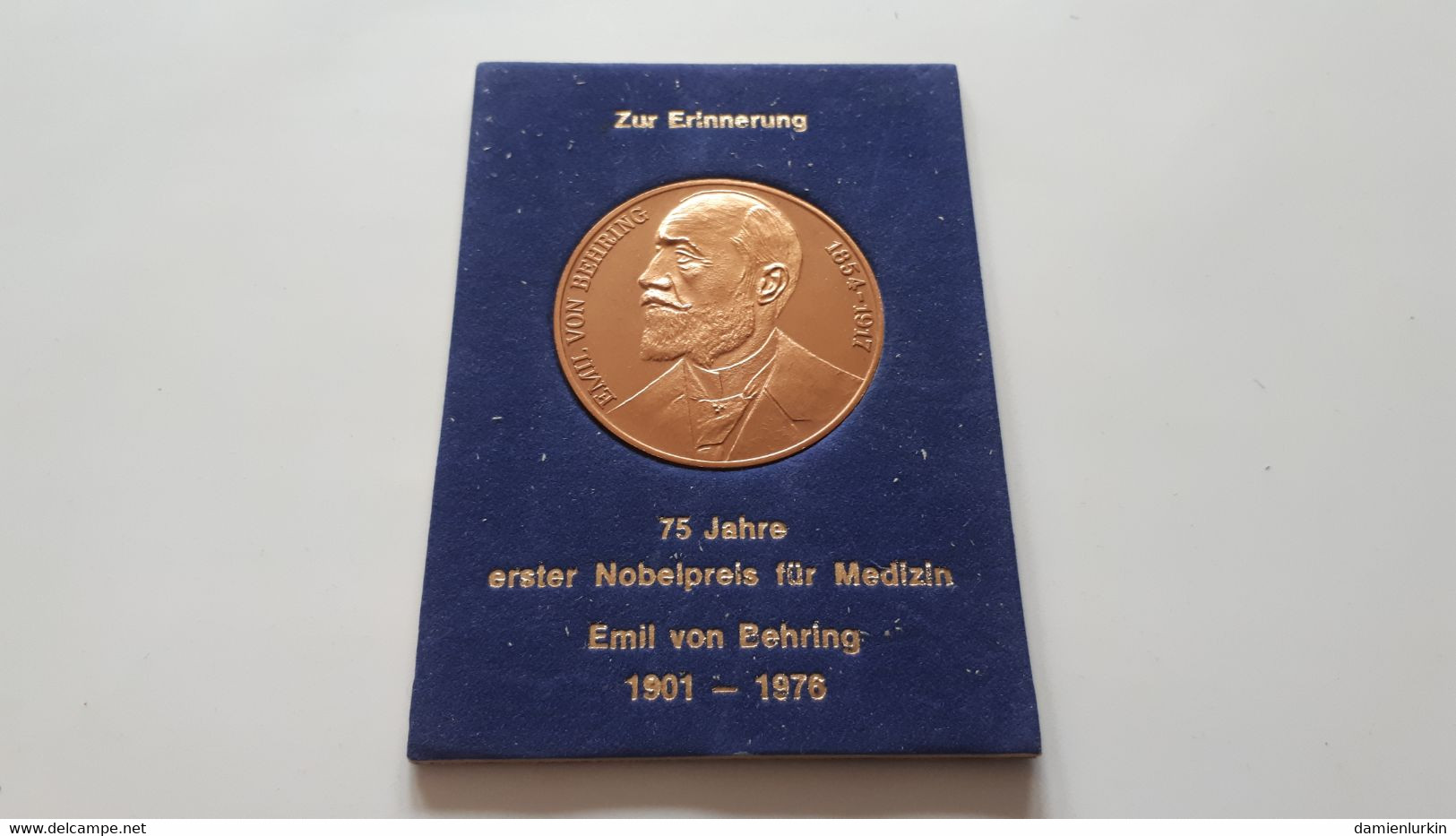 ALLEMAGNE GERMANY DEUTSCHLAND 1976 MEDAILLE EMIL VON BEHRING 1854-1917 PREMIER PRIX NOBEL DE MEDECINE EN 1901 - Royaux/De Noblesse