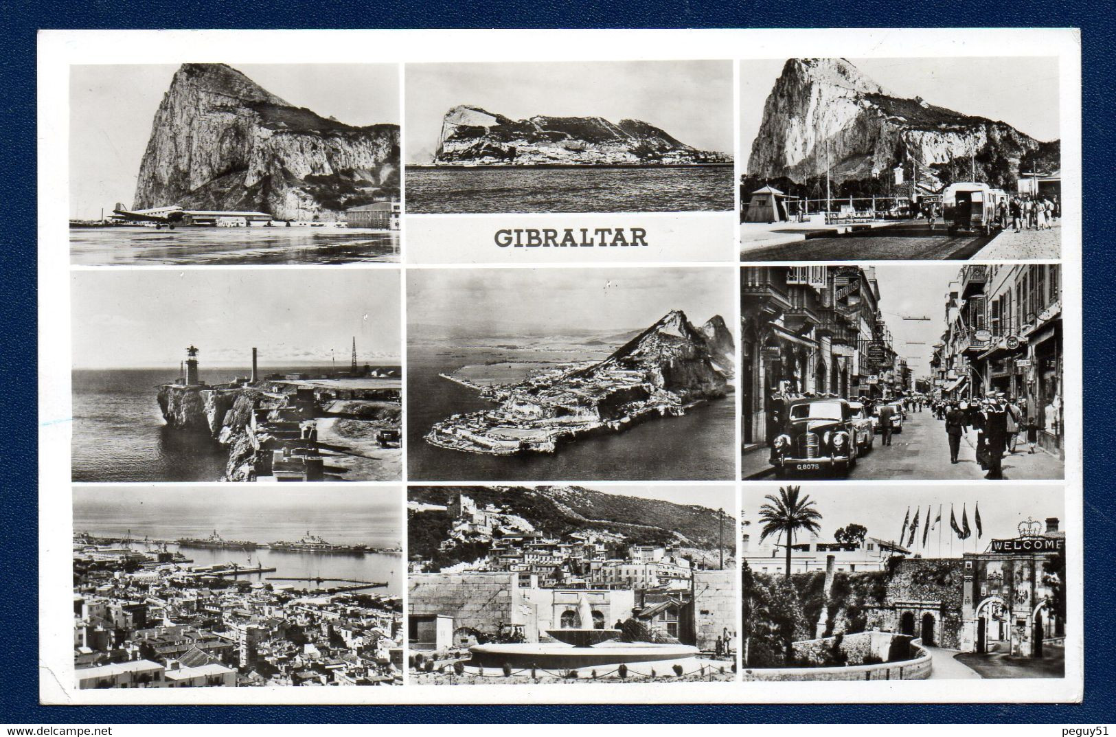 Gibraltar. Multivues ( 9 Vues ). 1956 - Gibraltar