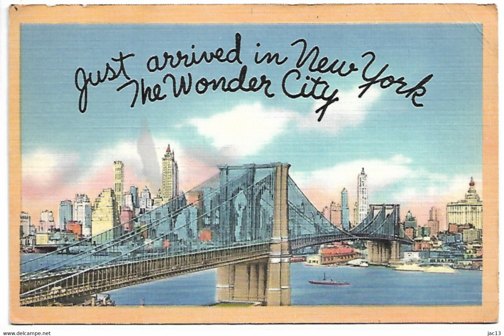 L120D1181 - Just Arrived In New York, The Wonder City - Brooklyn Bridge - Brooklyn