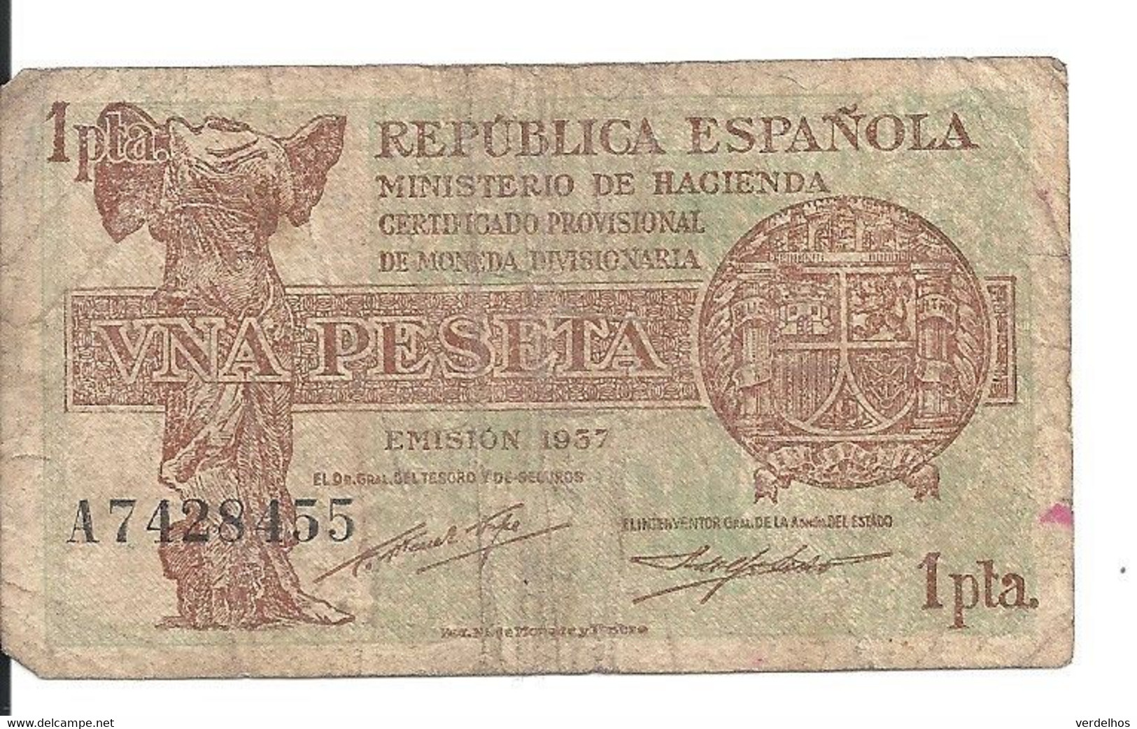 ESPAGNE 1 PESETA 1937 VF P 94 - 1-2 Pesetas