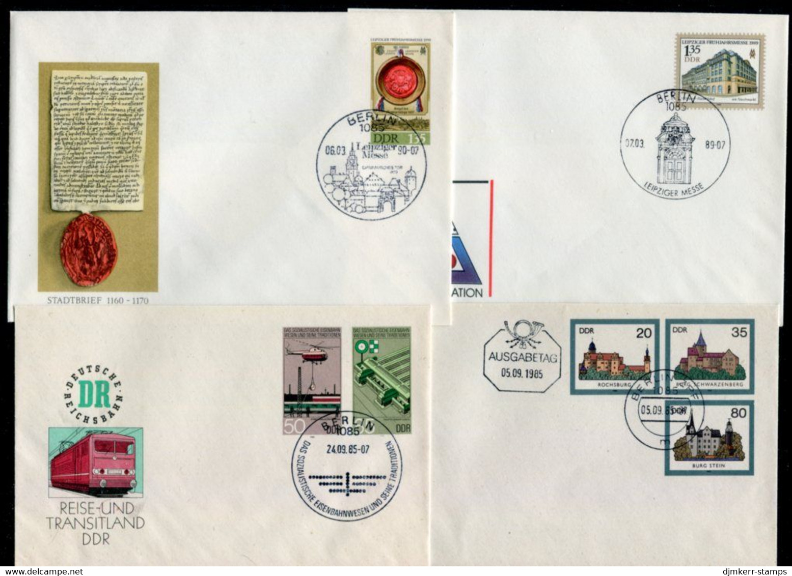 DDR (EAST GERMANY)  Ten Different Postal Stationery Envelopes Cancelled. - Briefomslagen - Gebruikt
