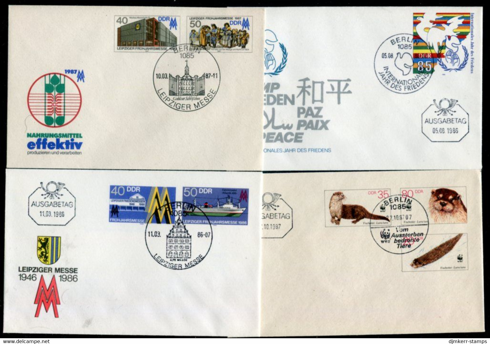 DDR (EAST GERMANY)  Ten Different Postal Stationery Envelopes Cancelled. - Briefomslagen - Gebruikt
