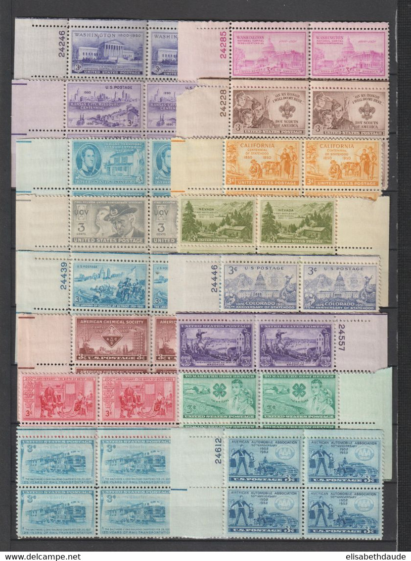 USA - 1946/1955  - ANNEES COMPLETES En BLOCS De 4 ! AVEC POSTE AERIENNE ** MNH - 8 PAGES ! - COTE YVERT = 830++ EUR - Annate Complete