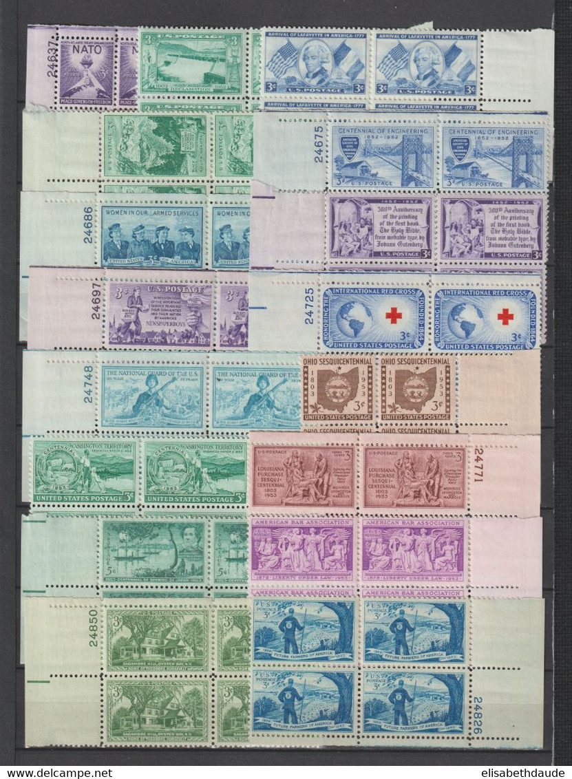 USA - 1946/1955  - ANNEES COMPLETES En BLOCS De 4 ! AVEC POSTE AERIENNE ** MNH - 8 PAGES ! - COTE YVERT = 830++ EUR - Full Years