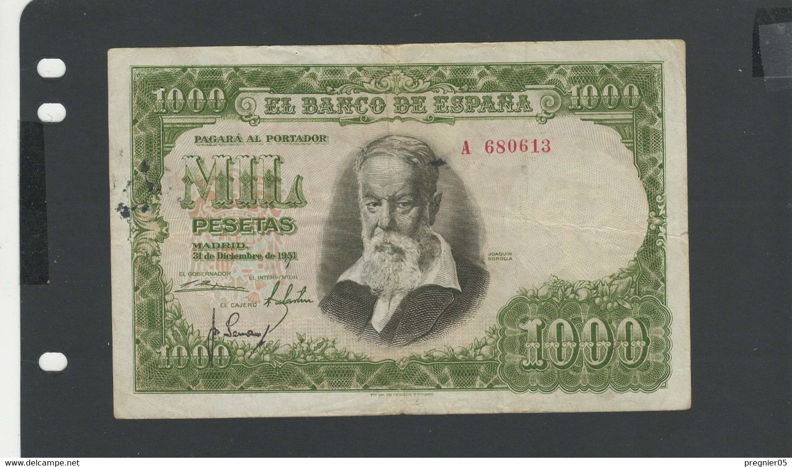 ESPAGNE - Billet 1000 Pesetas 1951 TTB/VF Pick-143 - 1000 Pesetas