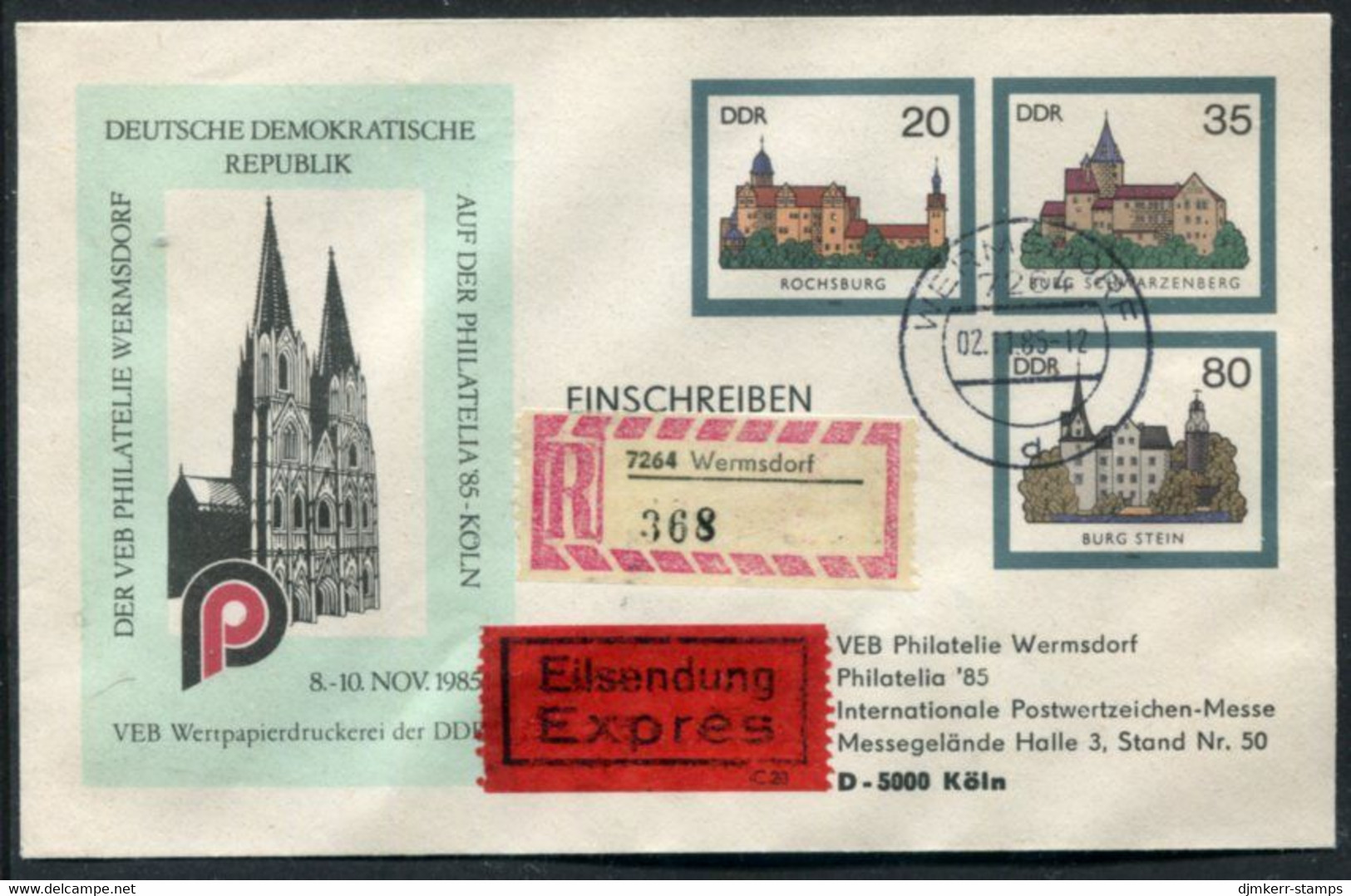 DDR (EAST GERMANY) 1985 Philatelia '85 Registered Express Cover. - Briefomslagen - Gebruikt