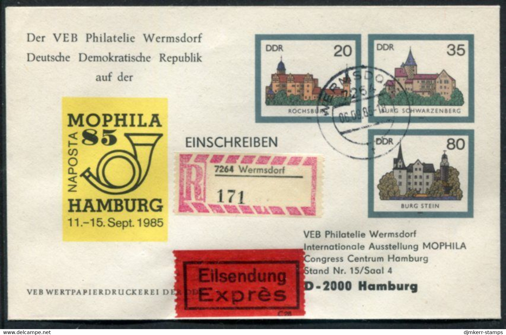 DDR (EAST GERMANY) 1985 MOPHILA '85 Registered Express Cover. - Umschläge - Gebraucht