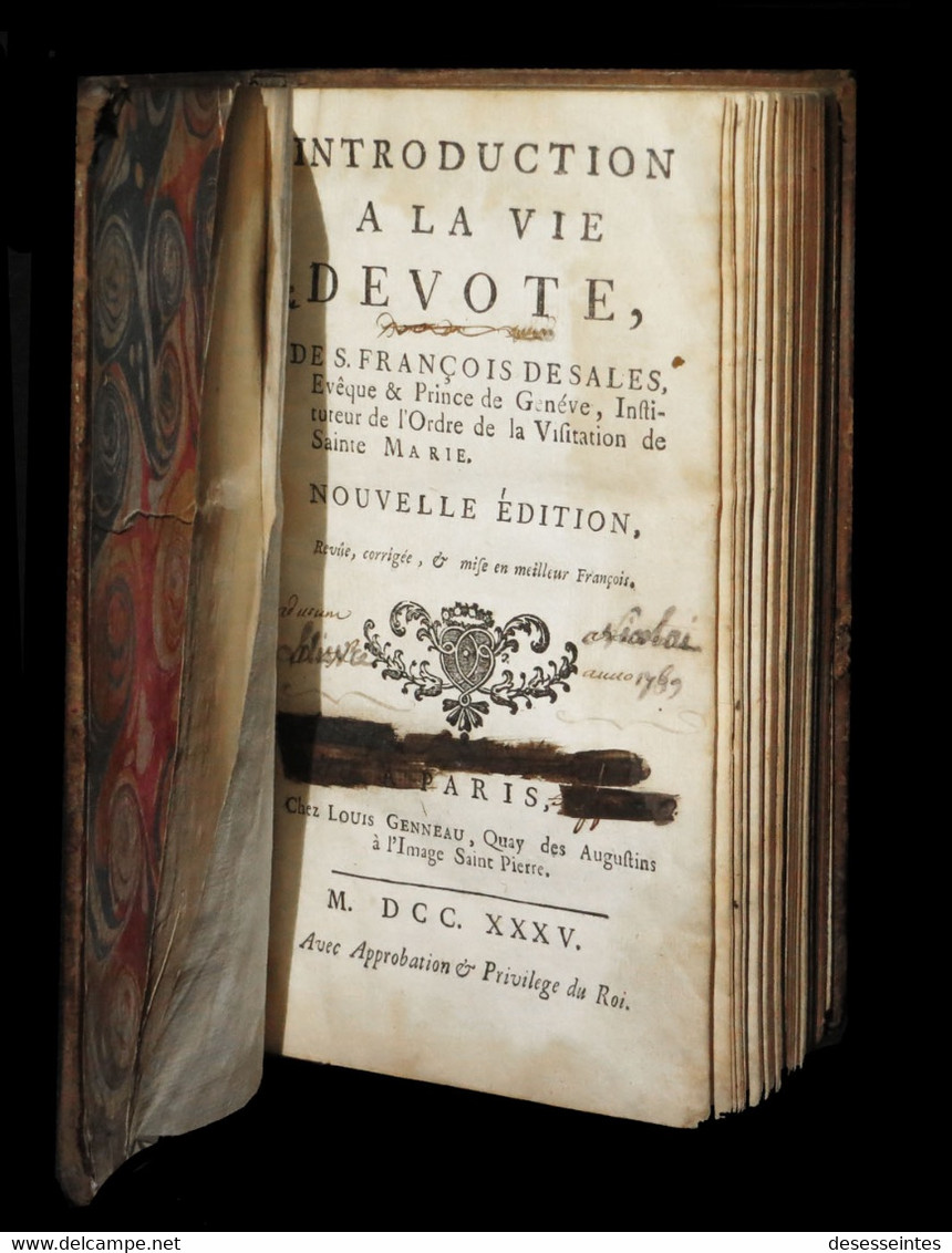 [THEOLOGIE] SALES (François De) - Introduction à La Vie Dévote. 1735. - 1701-1800