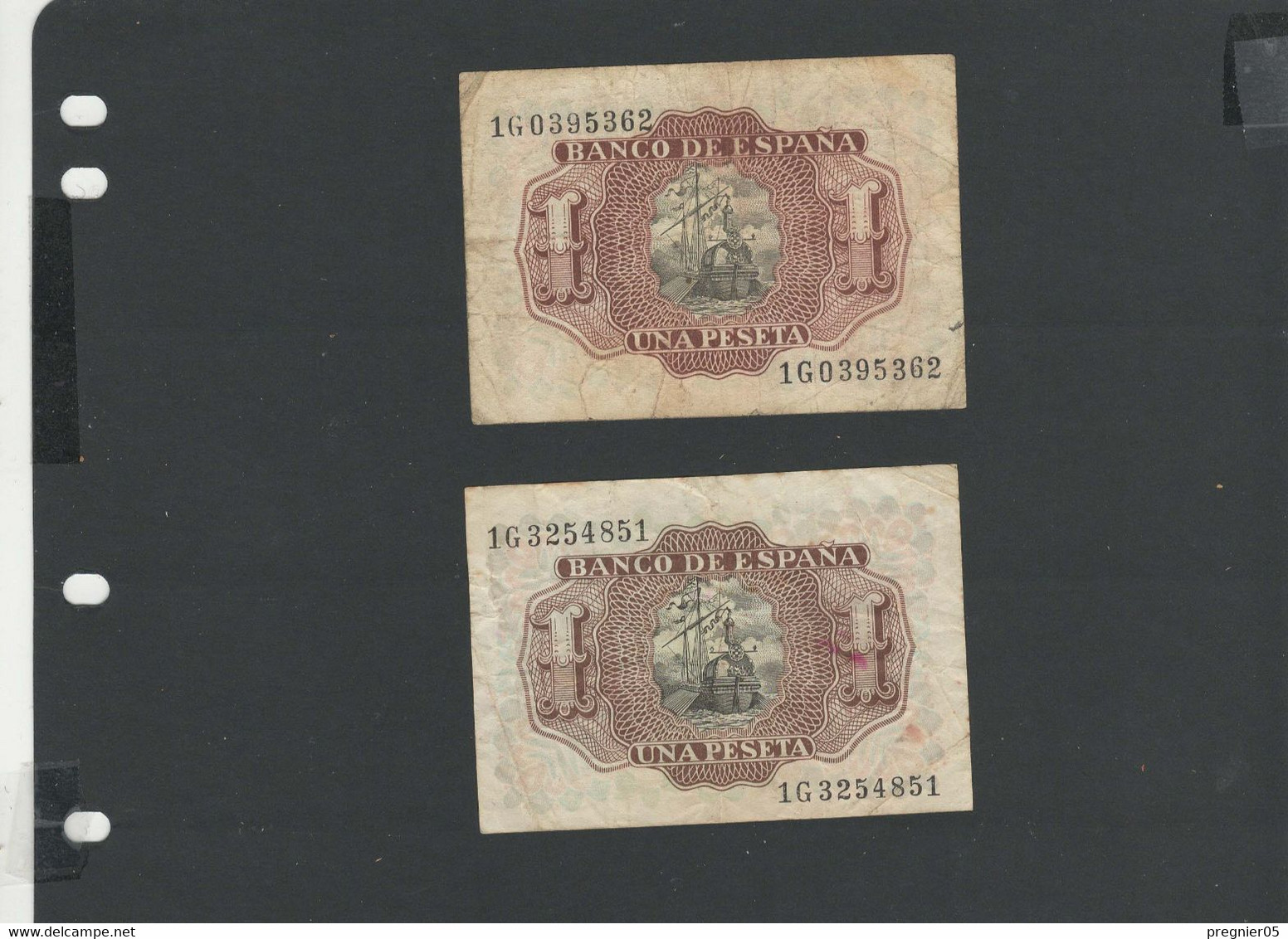 ESPAGNE - LOT 2 Billets 1 Peseta 1953 TB/F Pick-144 - 1-2 Pesetas