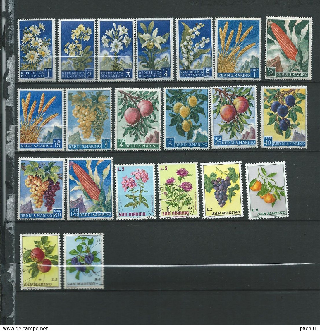 Saint Marin  Lot Timbres Thème Fleurs  Fruits Et Céréales - Collections, Lots & Séries