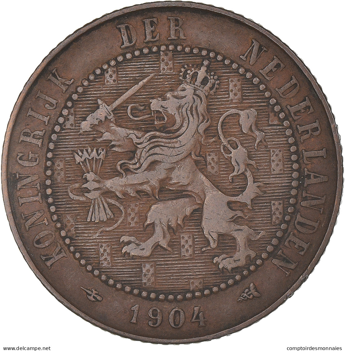 Monnaie, Pays-Bas, Wilhelmina I, 2-1/2 Cent, 1904, TTB, Bronze, KM:134 - 2.5 Centavos