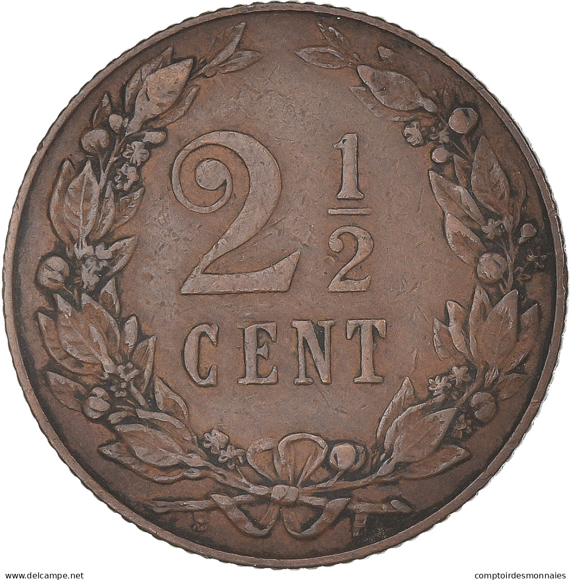 Monnaie, Pays-Bas, Wilhelmina I, 2-1/2 Cent, 1904, TTB, Bronze, KM:134 - 2.5 Centavos