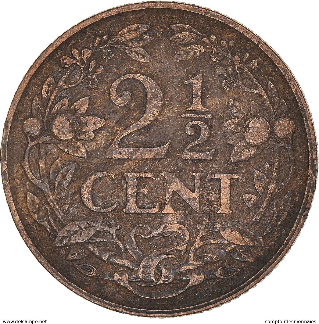 Monnaie, Pays-Bas, Wilhelmina I, 2-1/2 Cent, 1918, TB+, Bronze, KM:150 - 2.5 Centavos