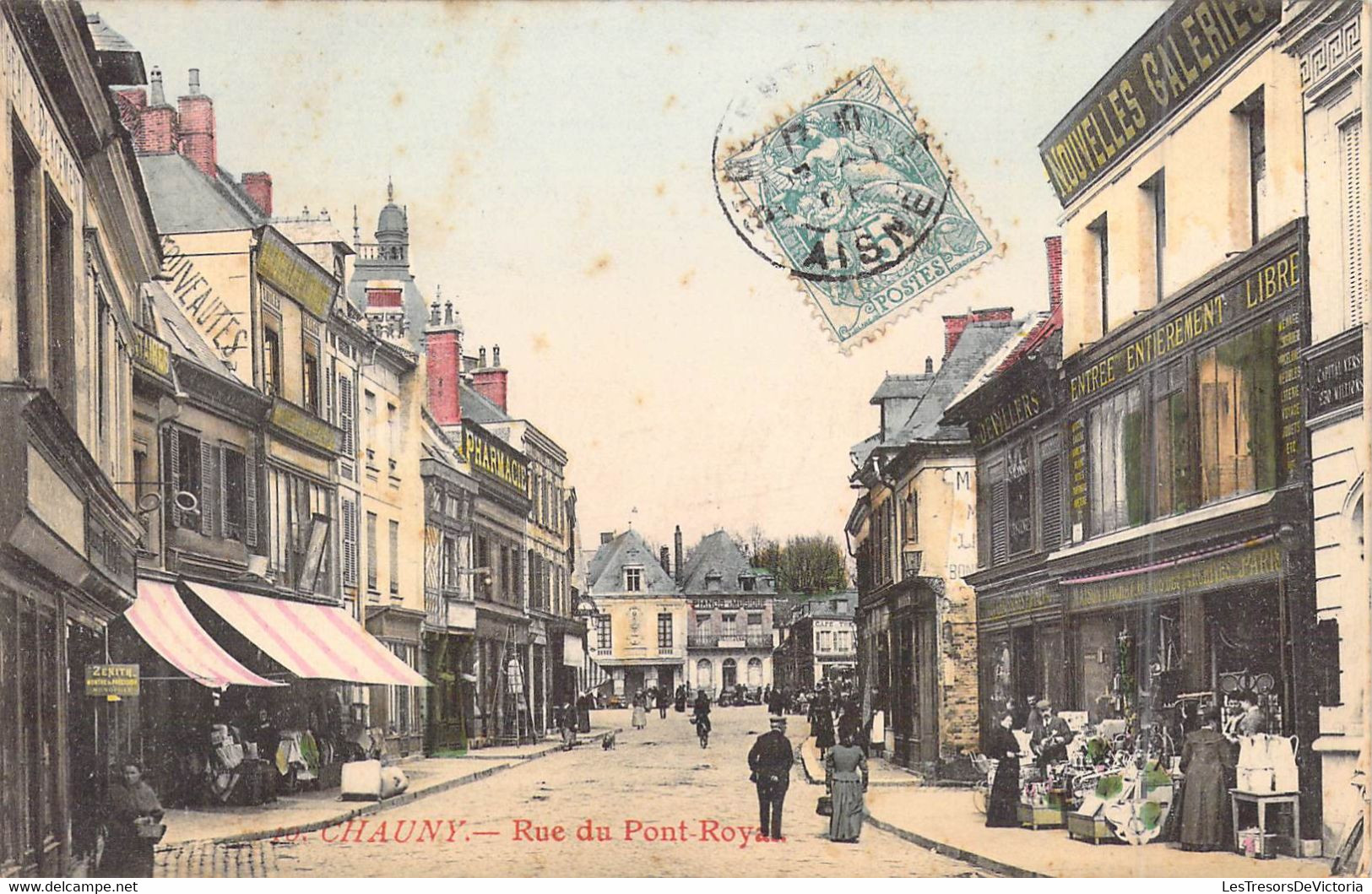 FRANCE - 02 - Chauny - Rue Du Pont Royal - Animée - Carte Postale Ancienne - Chauny