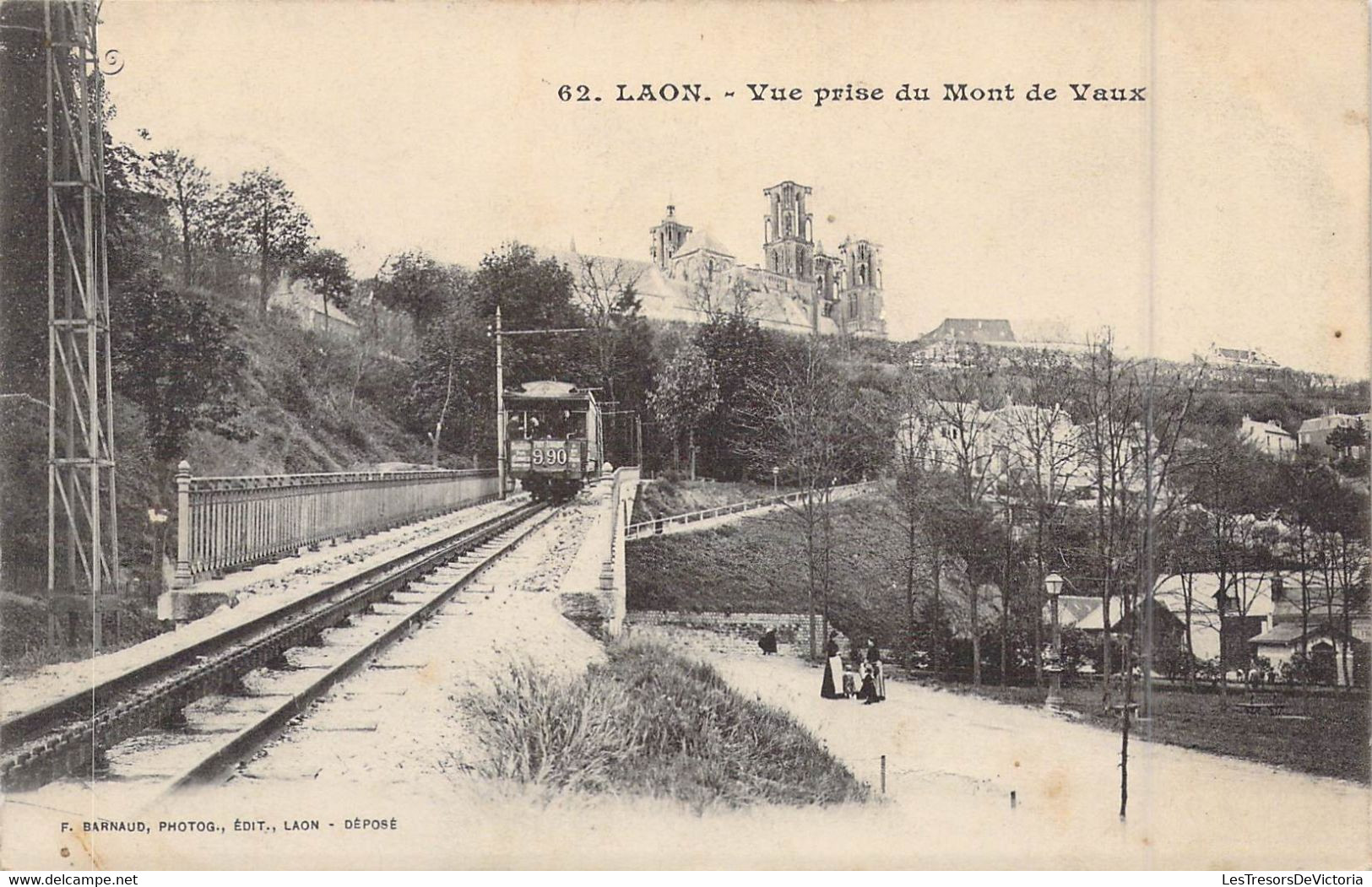 FRANCE - 02 - Laon - Vue Prise Du Mont De Vaux - Train - Editeur : F. Barnaud - Carte Postale Ancienne - Laon