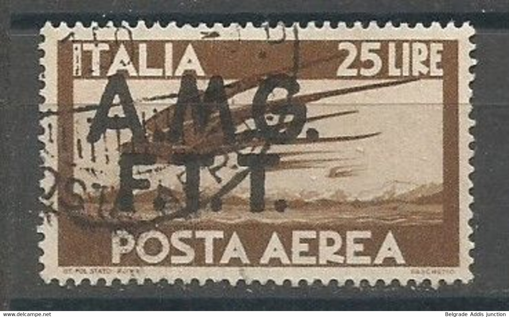 Italy Italia Yugoslavia Trieste Zona A Sassone Aerea 5 Used 1947 - Luftpost