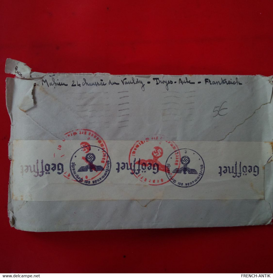 LETTRE PARIS POUR COLMAR 1942 AVEC CENSURE ALLEMANDE - Cartas & Documentos