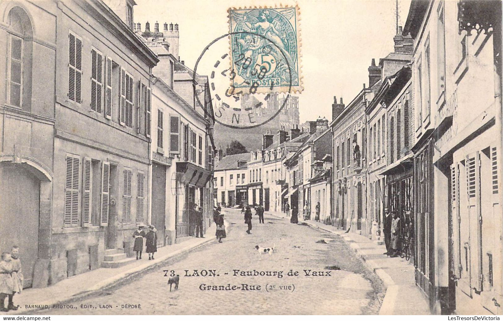 FRANCE - 02 - Laon - Faubourg De Vaux - Grande-Rue - Editeur : F . Barnaud - Carte Postale Ancienne - Laon