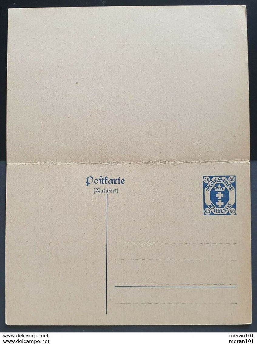 DANZIG 1921, Antwort Postkarte P18 Ungebraucht - Entiers Postaux