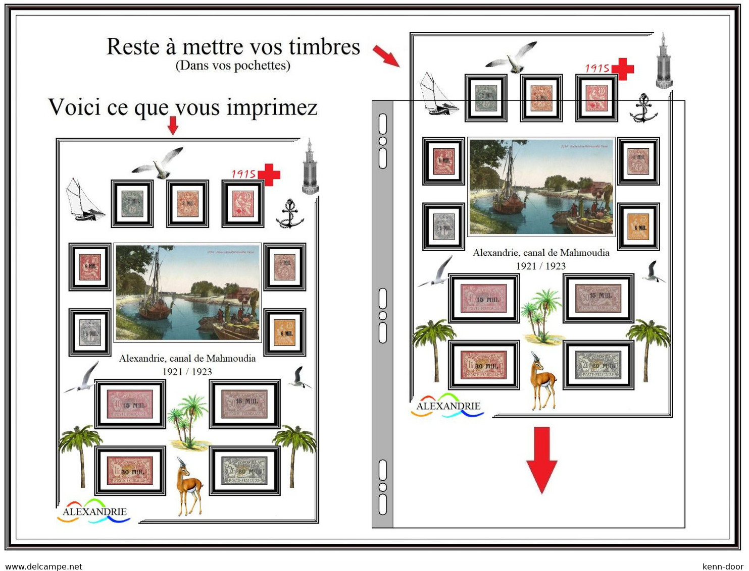 Album de timbres à imprimer   ALEXANDRIE