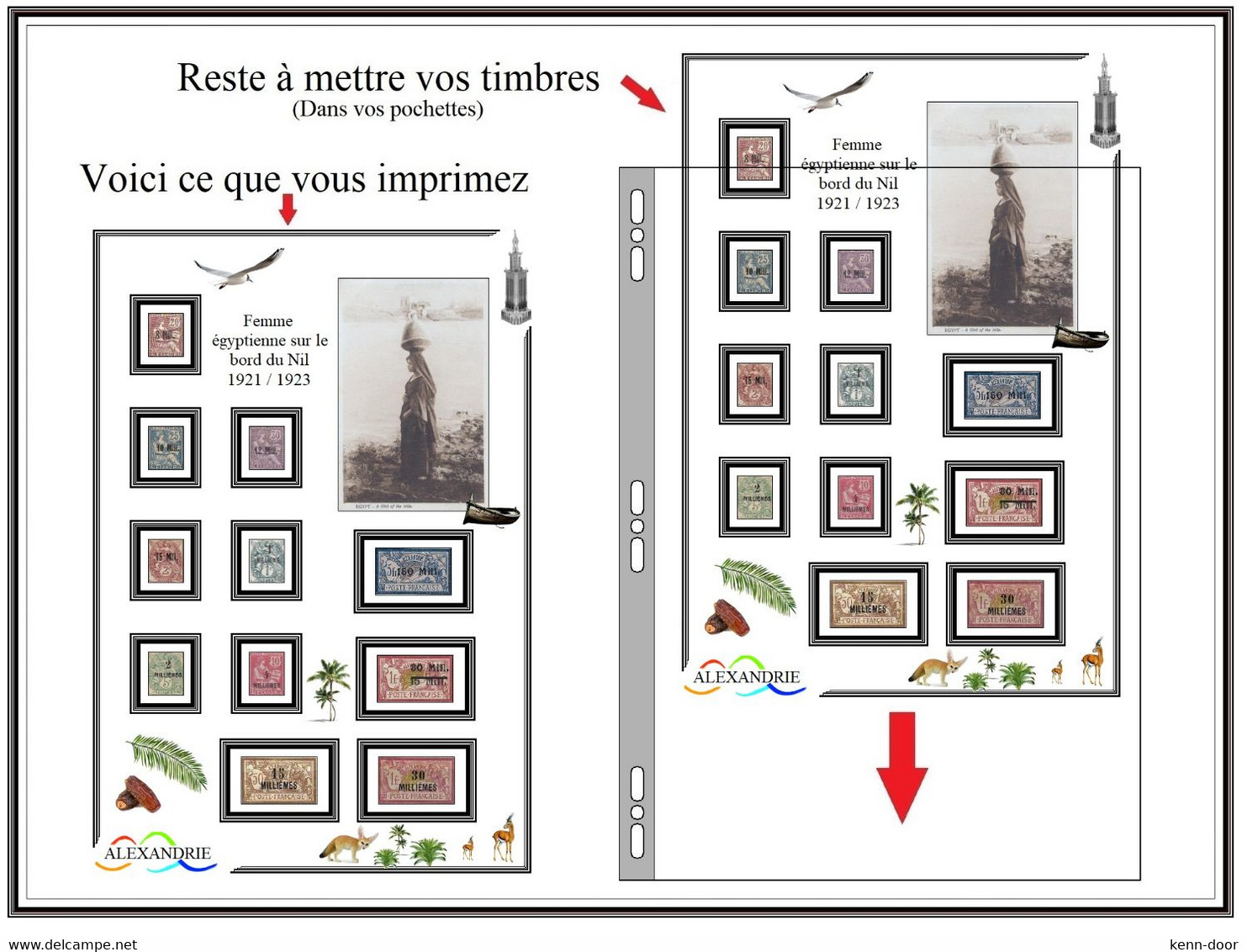 Album de timbres à imprimer   ALEXANDRIE