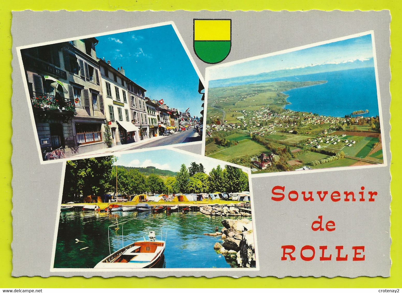 Vaud ROLLE La Grand Rue Et Les Alpes De Savoie Le Camping Et Le Signal De Bougy N°2932 Voie Ferrée VW Käfer VOIR DOS - Rolle