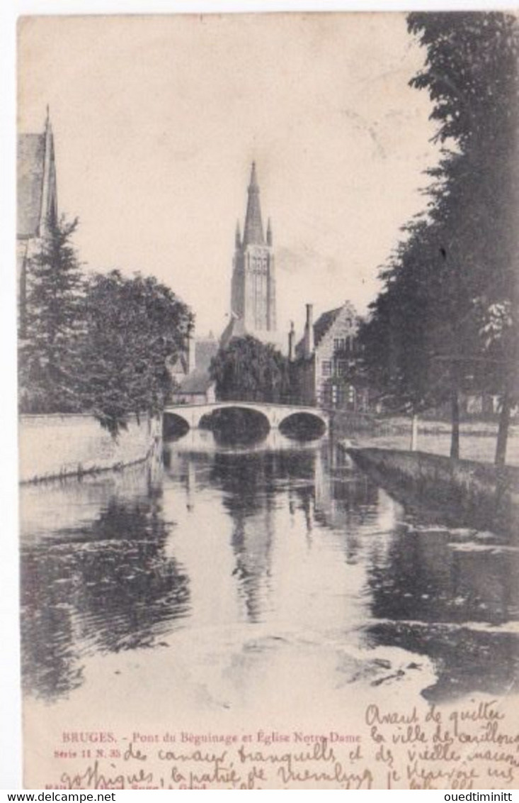 Belgique, Bruges, Pont Du Beguinage Et église Notre Dame - Brugge