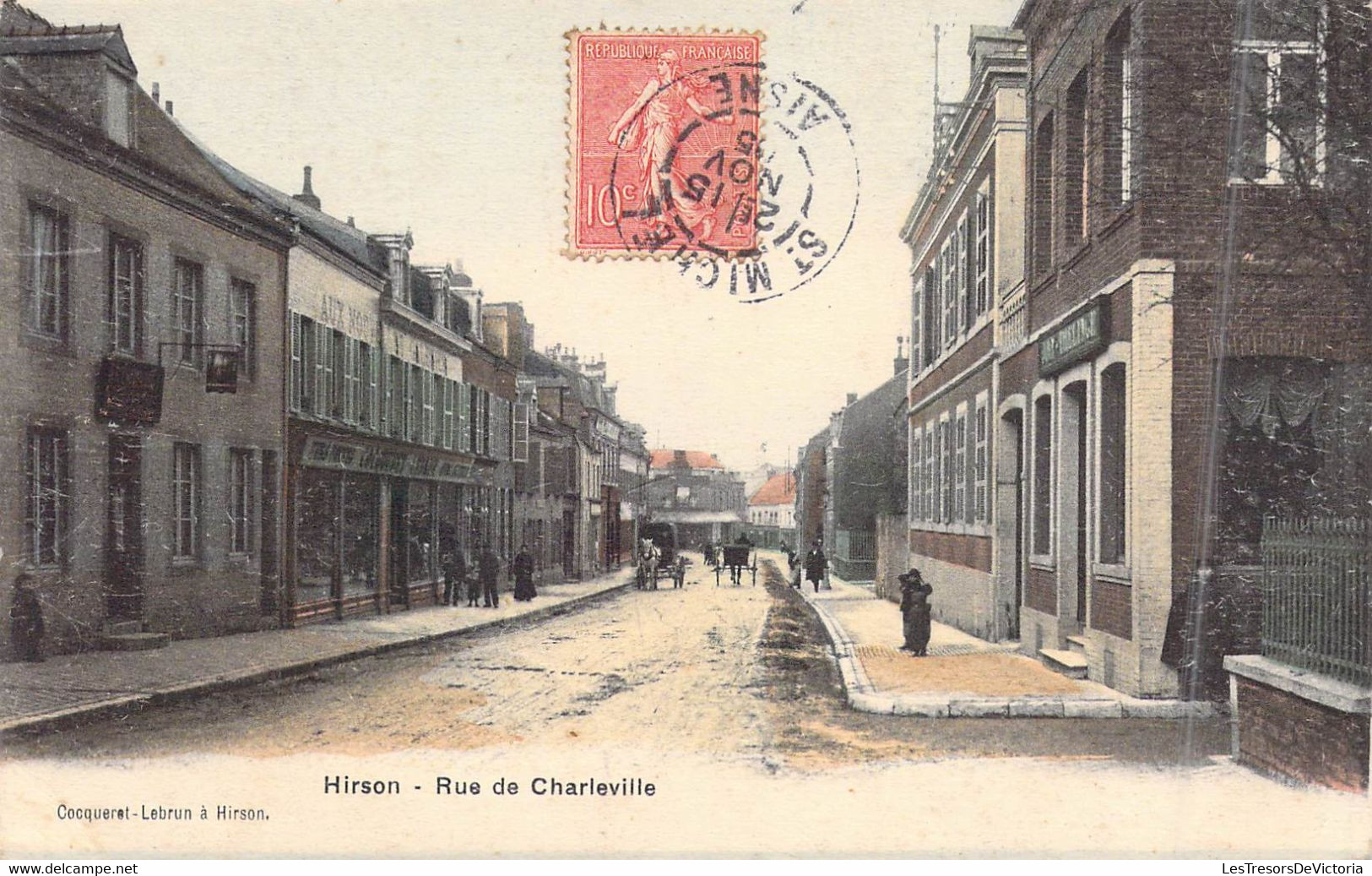 FRANCE - 02 - Hirson - Rue De Charleville - Animée - Editeur : Coqueret Lebrun - Carte Postale Ancienne - Hirson