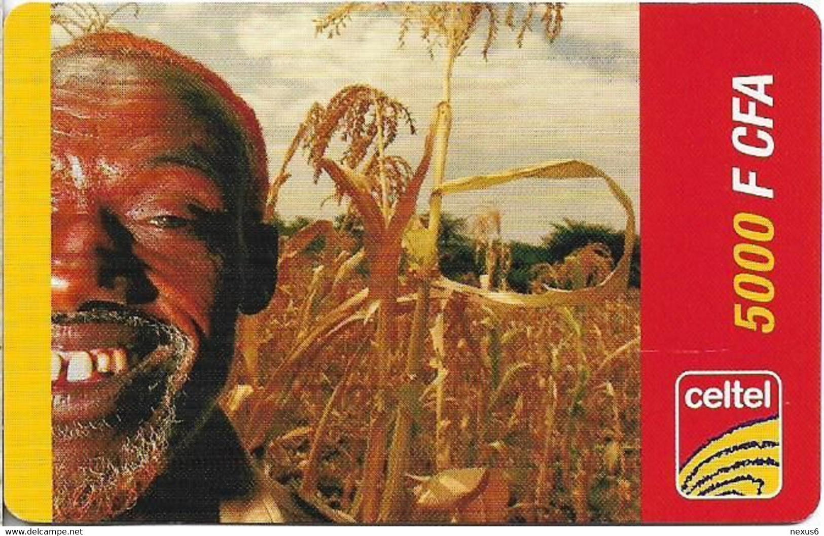Chad - Celtel - Old Man In A Plantation - Exp.31.12.2006, GSM Refill 5.000FCFA, Used - Chad