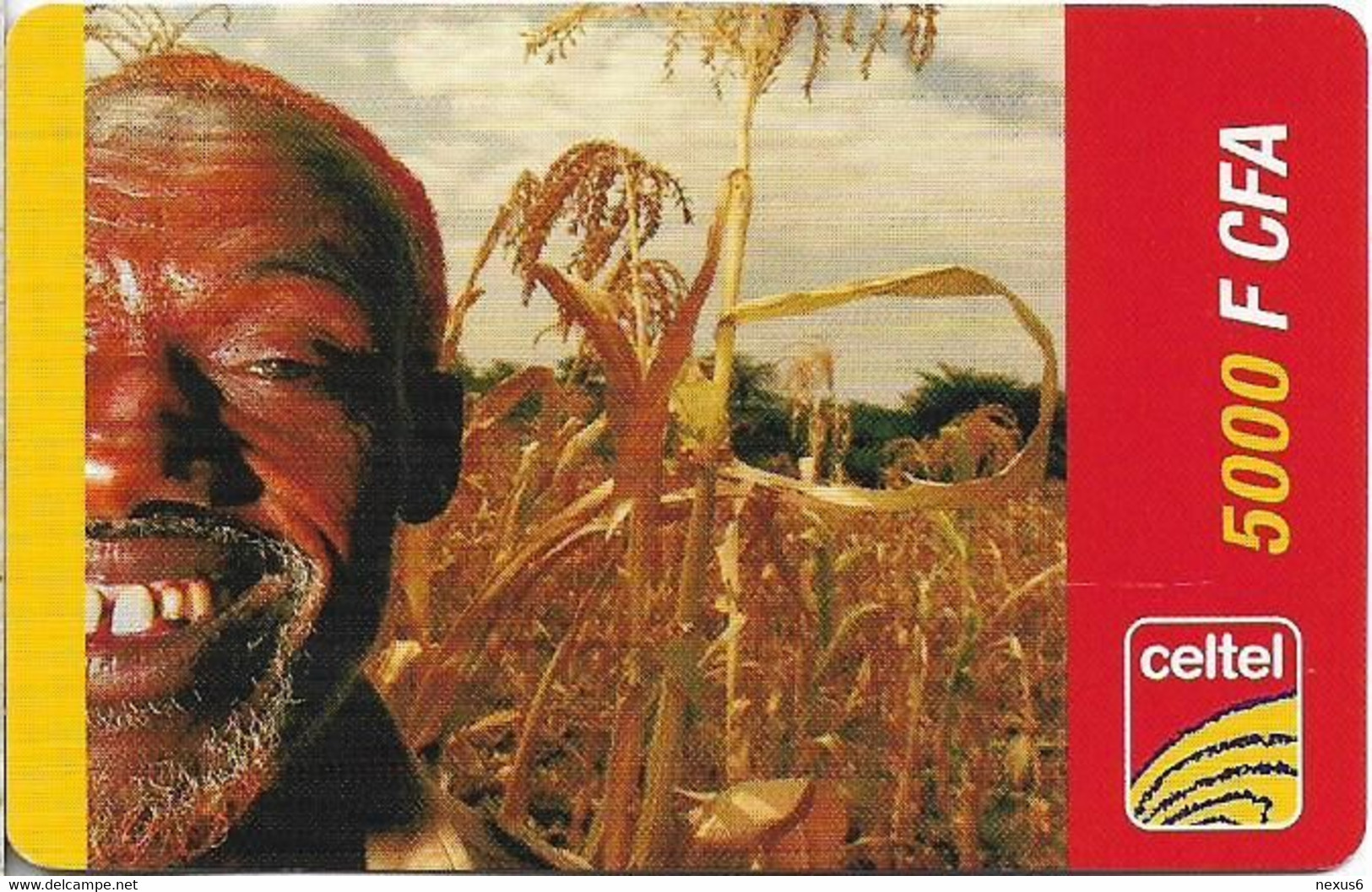 Chad - Celtel - Old Man In A Plantation - Exp.31.12.2006, GSM Refill 5.000FCFA, Used - Ciad