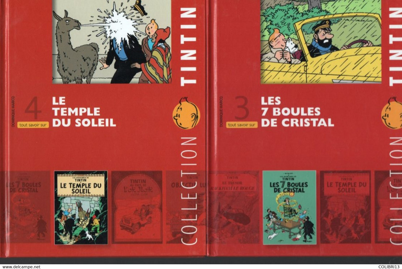 LOT De 4 Livrets De La Collection TINTIN 1/2/3/4 TIBET, LOTUS BLEU, 7 BOULES DE CRISTAL, TEMPLE DU SOLEIL - Bücherpakete