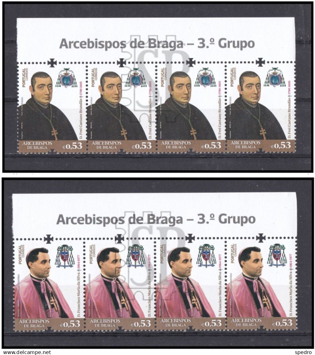 Portugal 2020 Arcebispos De Braga Religion Archbishops Archevêques D. Francisco Maria Da Silva Upper Line - Full Sheets & Multiples