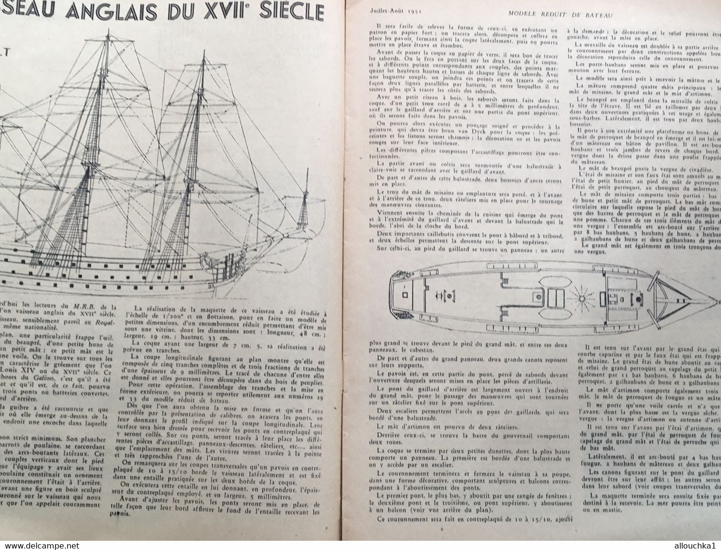 1951 Le Modèle Réduit De Bateau Livre, Revue Français  Pratique Modélisme-N°41 Stadt Zurich Galère Du Canton - Model Making